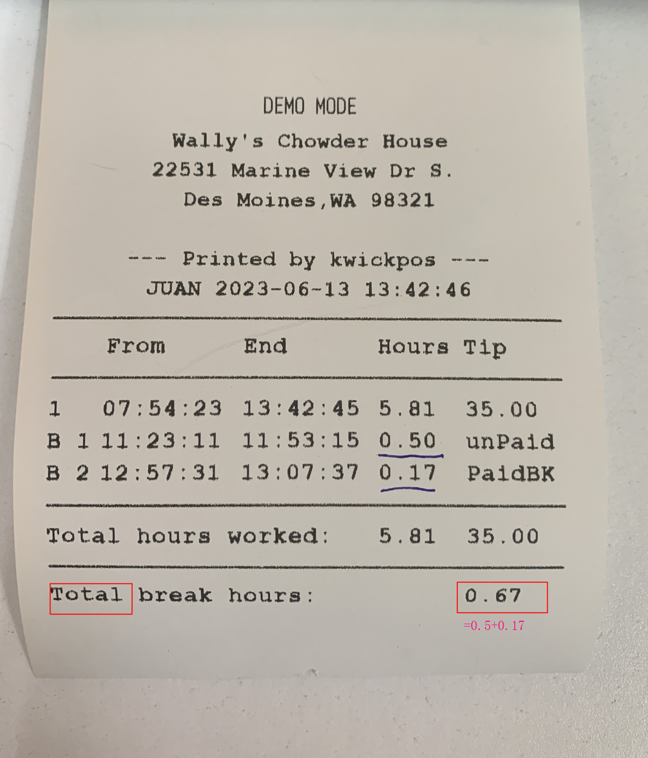 Break In Report