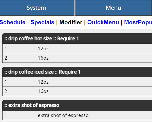 Modifiers